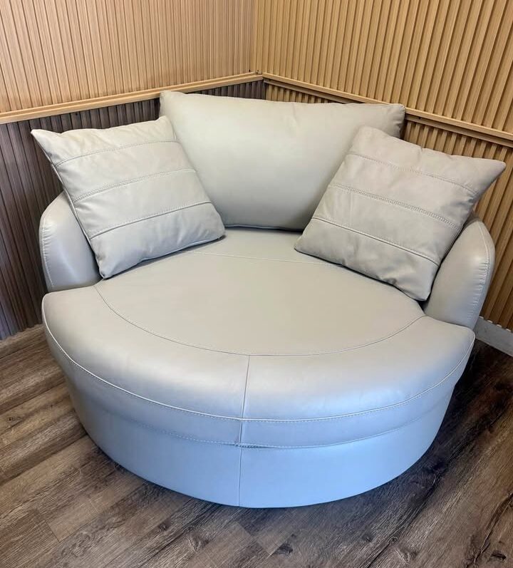 Argentina Top Grain Leather Cuddler Chair