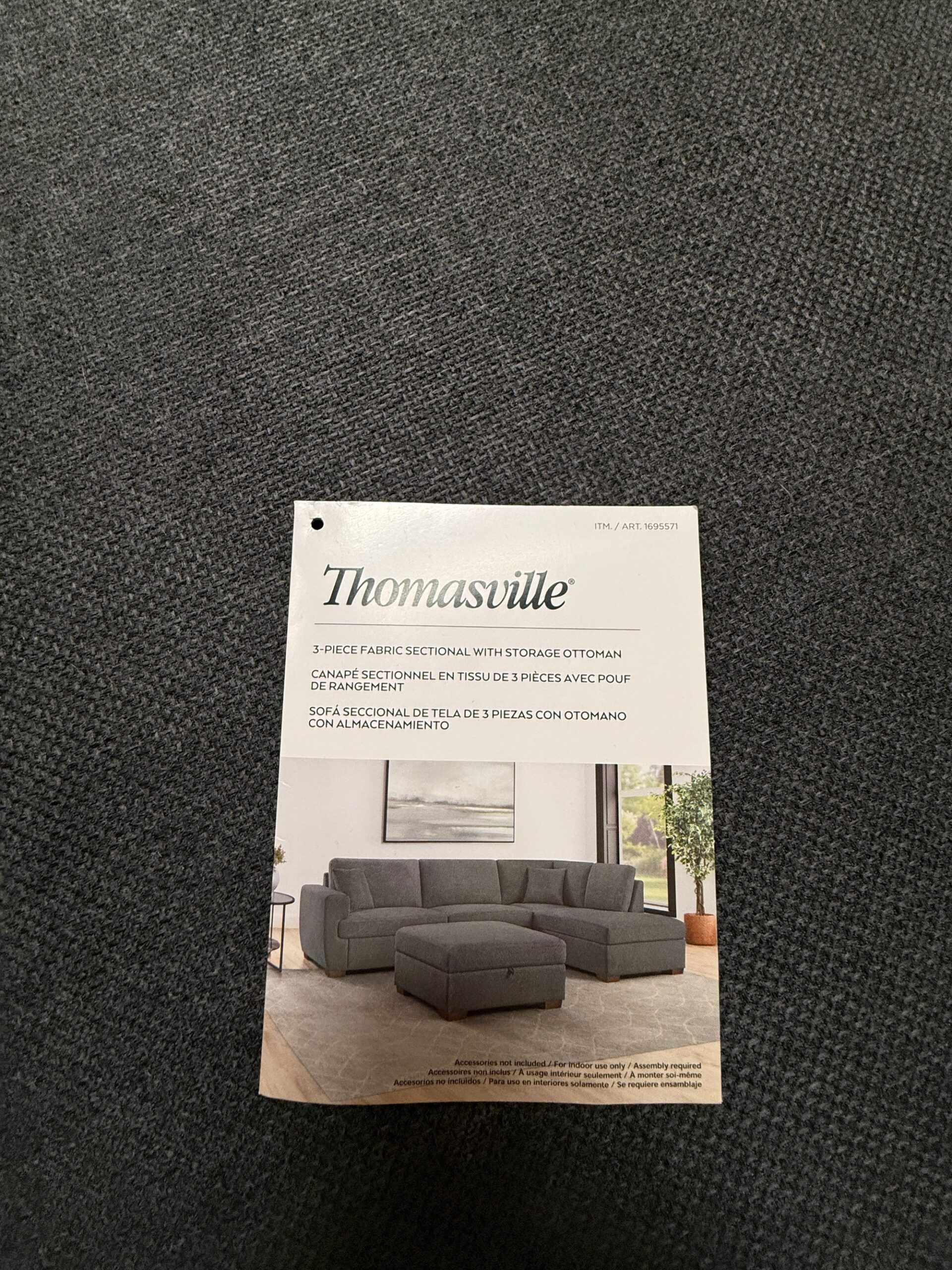 Thomasville Dark Grey Sectional - Image 6
