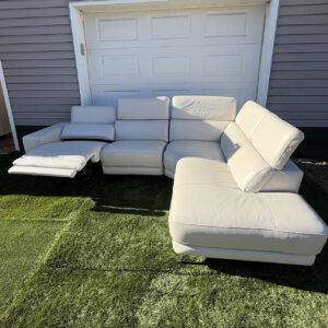 Aiden & Ivy cream power reclining right chaise sectional.